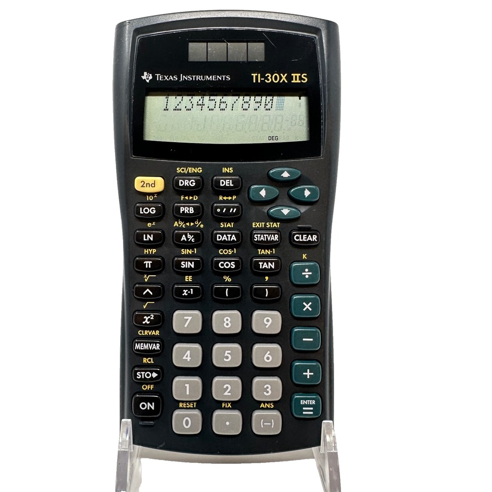 Texas Instruments TI-30X IIS Scientific Calculator Solar Powered Tested Works